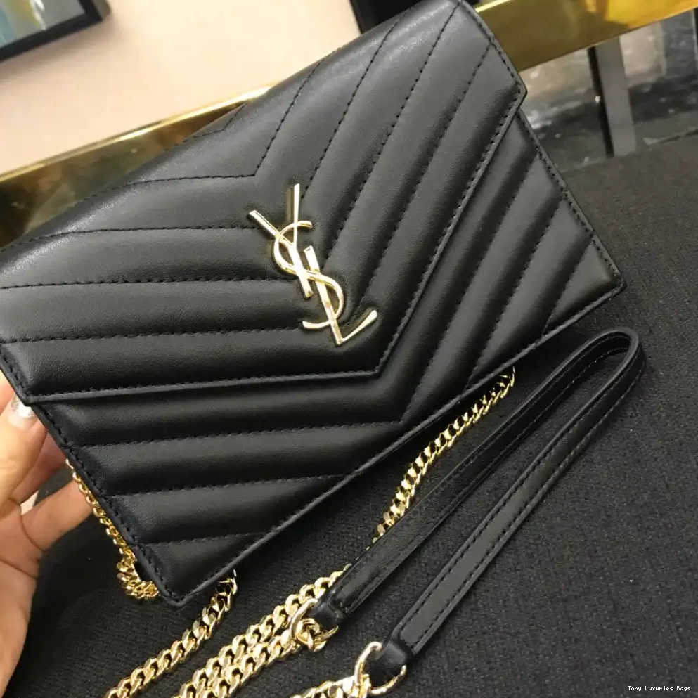 Tony Luxuries CHAIN MATELASSÉ WALLET YSL CASSANDRE 0706